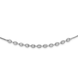 Sterling Silver Rhodium Plated Fancy Link Bracelet